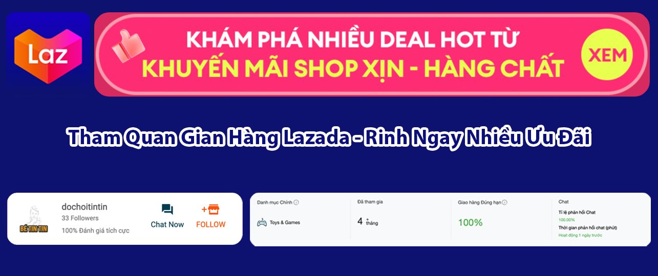 Banner gian hàng trên Lazada – tham quan gian hàng, ưu đãi, deal hot