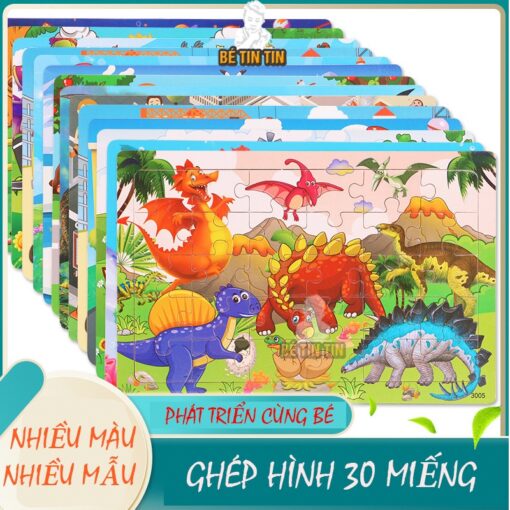 Bảng ghép gỗ 30 miếng nhiều hình động vật vui nhộn - Đồ Chơi TinTin