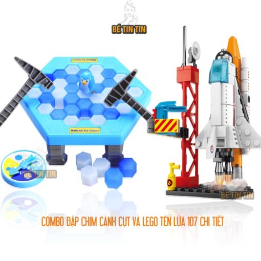 Combo Đồ chơi đập chim cánh cụt/ trò chơi phá băng cứu chim cánh cụt và đồ chơi Lego lắp ghép xếp hình TÀU VŨ TRỤ