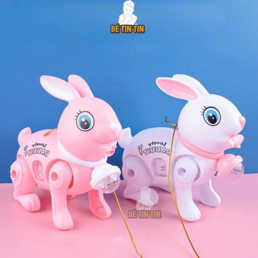 Thỏ đồ chơi, trò chơi Rabbit biết đi, có nhạc, có đèn Led vui nhộn cho bé